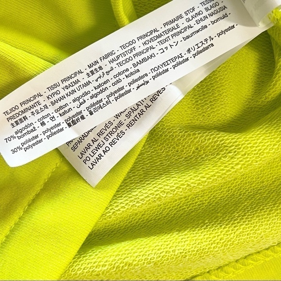 NWT ZARA 80s 90s Neon Long Puffed Sleeve Studded Shoulder Pullover Sweater S - Picture 7 of 7